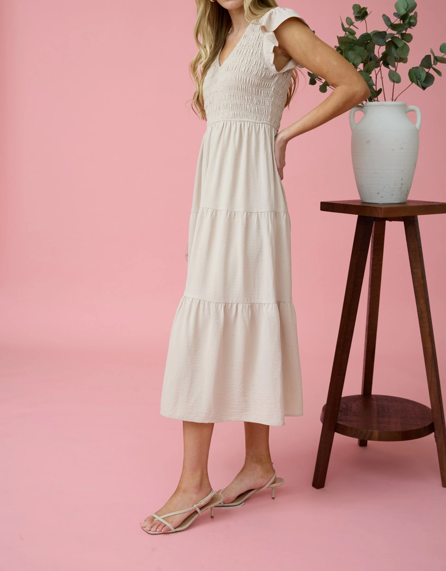 Flutter Sleeve Maxi Dress