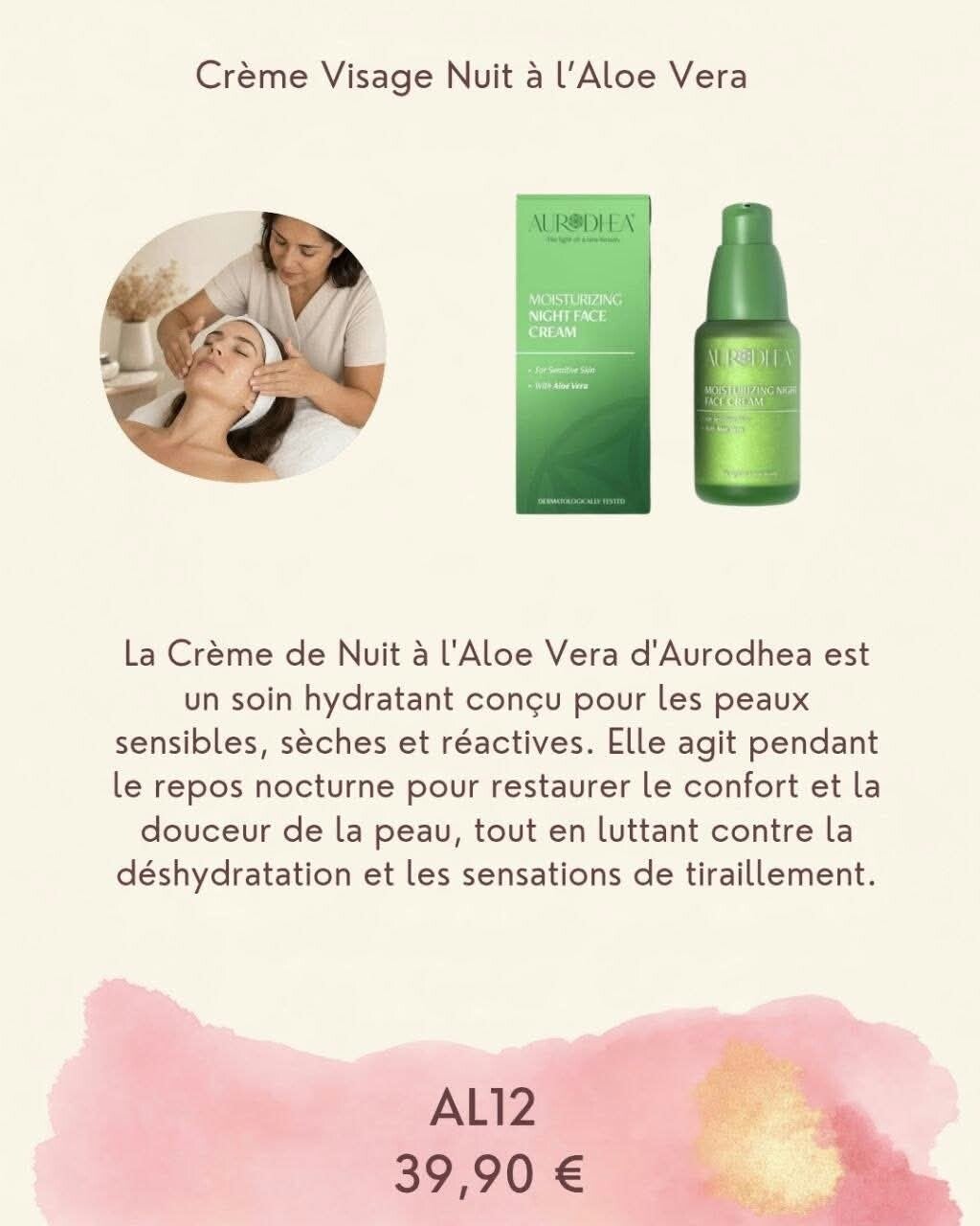 Crème visage nuit à  l aloe vera