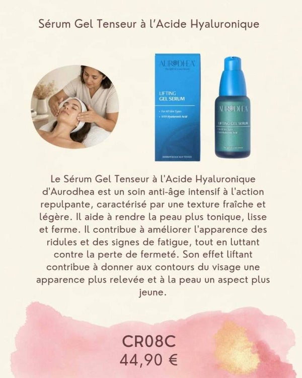 Sérum gel tenseur a l'acide hyaluronique