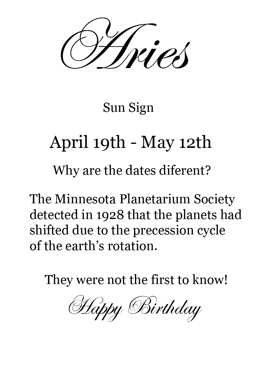 Aries - Astronomy Birthday Card