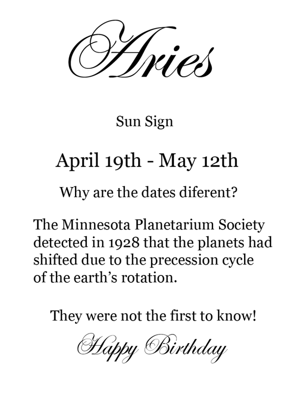 Aries - Astronomy Birthday Card