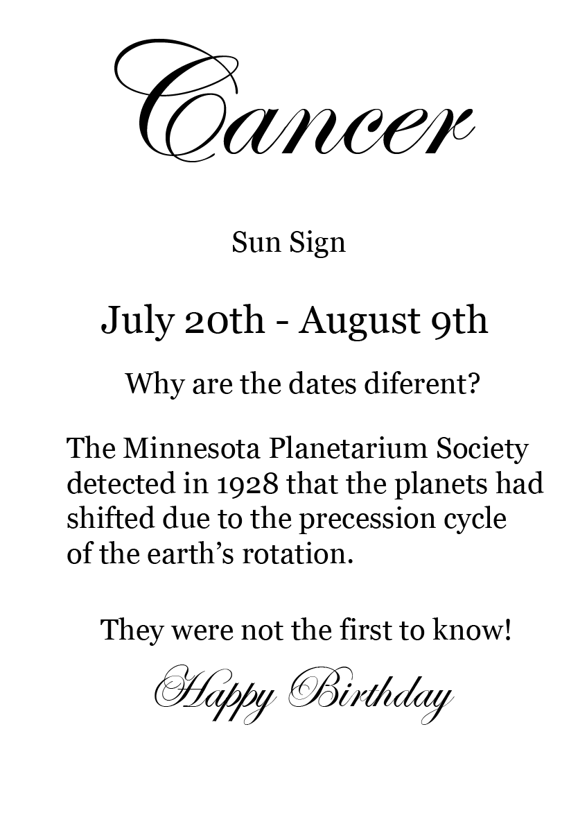 Cancer - Astronomy Birthday Card