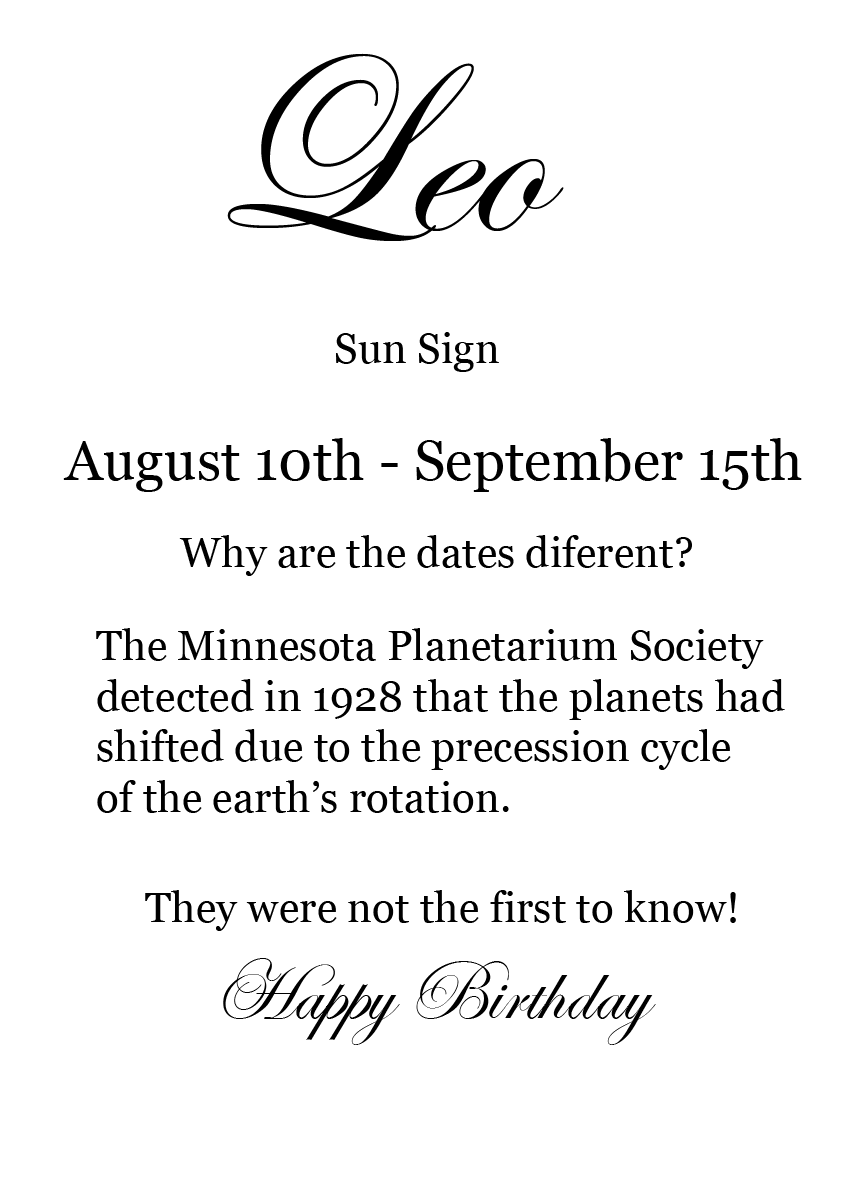Leo - Astronomy Birthday Card