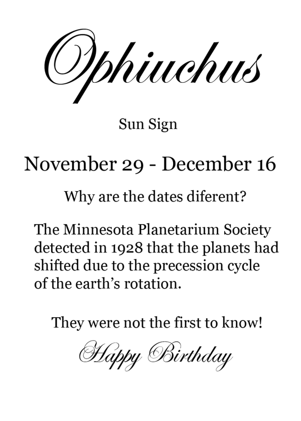 Ophiuchus - Astronomy Birthday Card