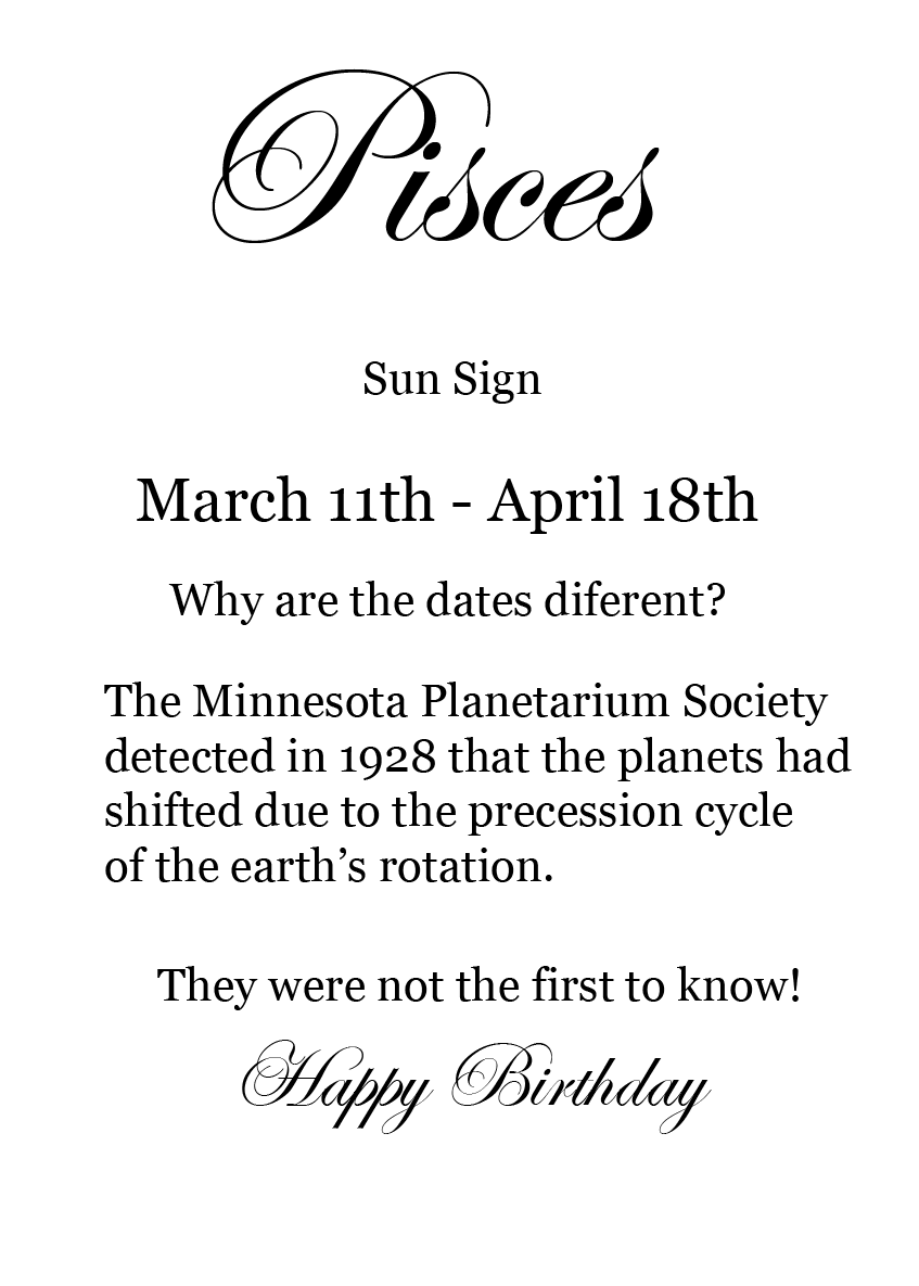 Pisces - Astronomy Birthday Card