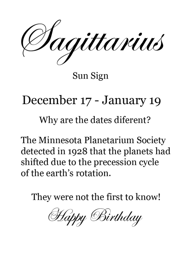Sagittarius - Astronomy Birthday Card