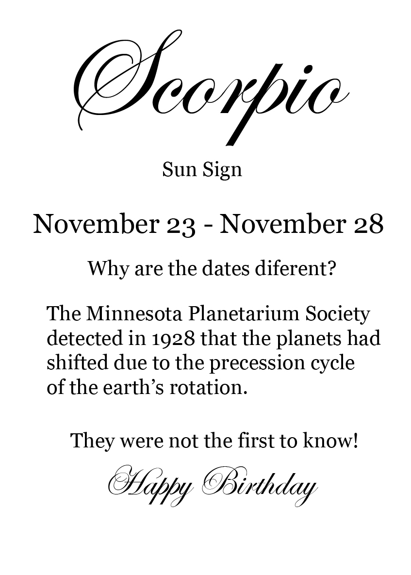Scorpio - Astronomy Birthday Card