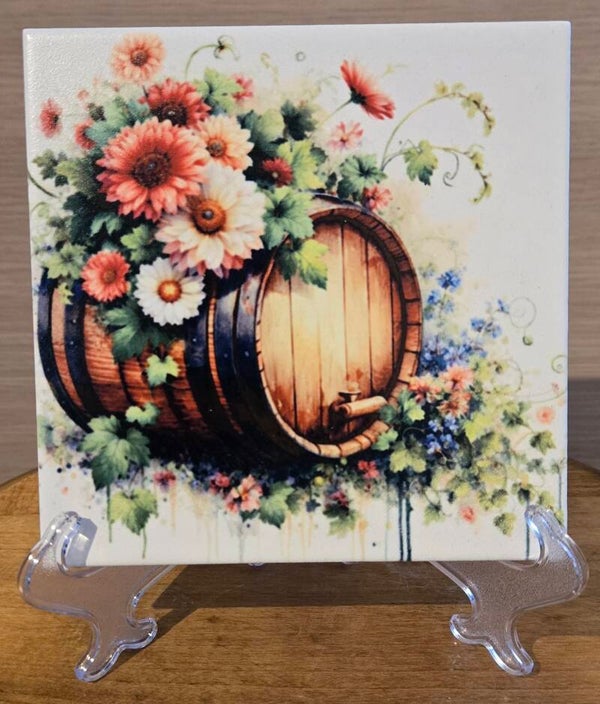 Tonneau fleuri