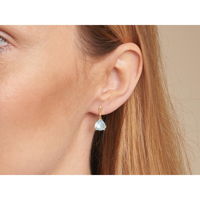 Earrings with natural blue topaz, in 750 Gold