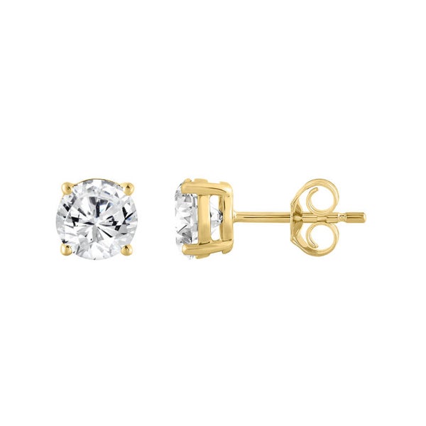 Lab-Grown Diamond Stud Earrings, 18K Yellow Gold, 1.5ct