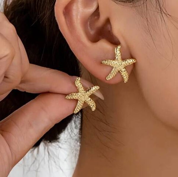 🌊 Boucles d’Oreilles Étoile de Mer – L’éclat de l’océan au creux de l’oreille ! 🌟