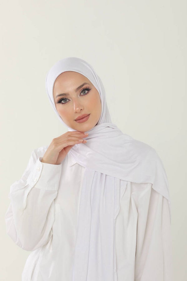 Soft Jersey Hijab wit
