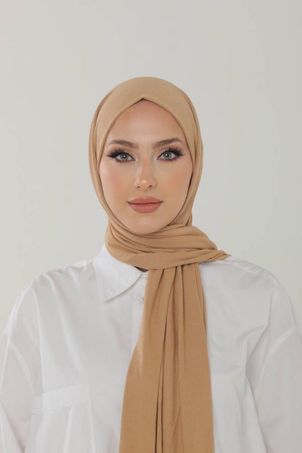 Soft Jersey Hijab Donker Beige