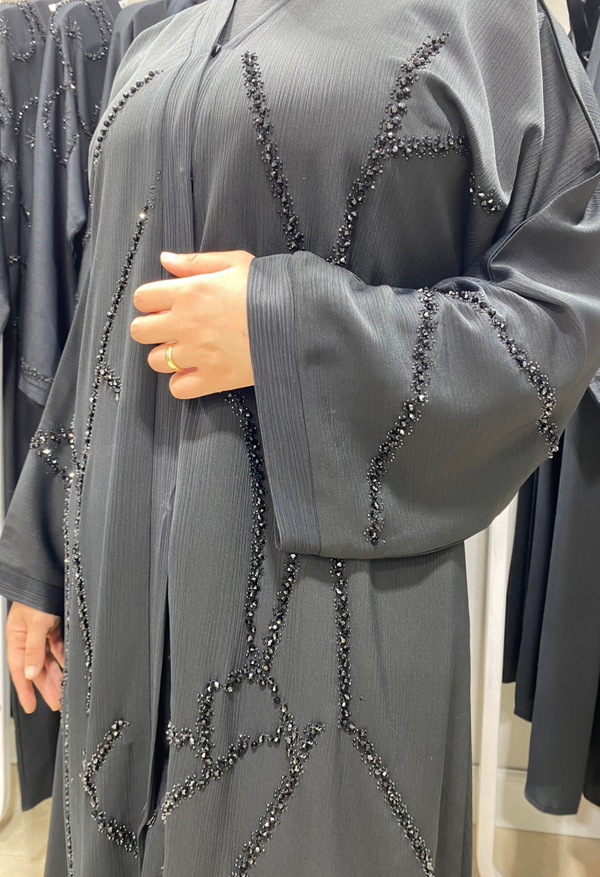 Emirati Abaya - Black Line
