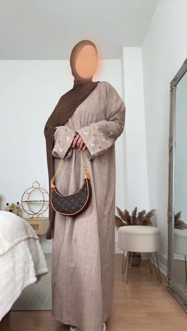 Emirati Abaya - Linnen Light Brown