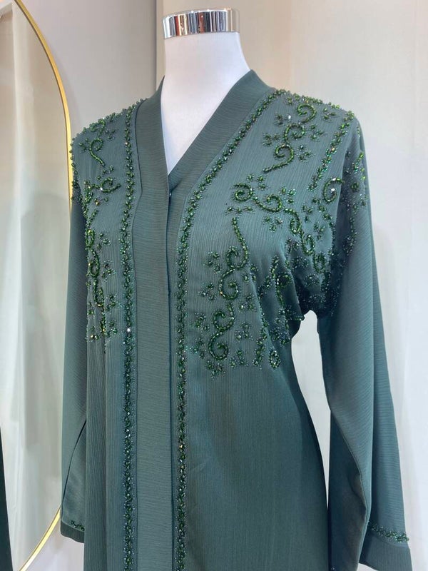 Emirati Abaya - Green Pearl