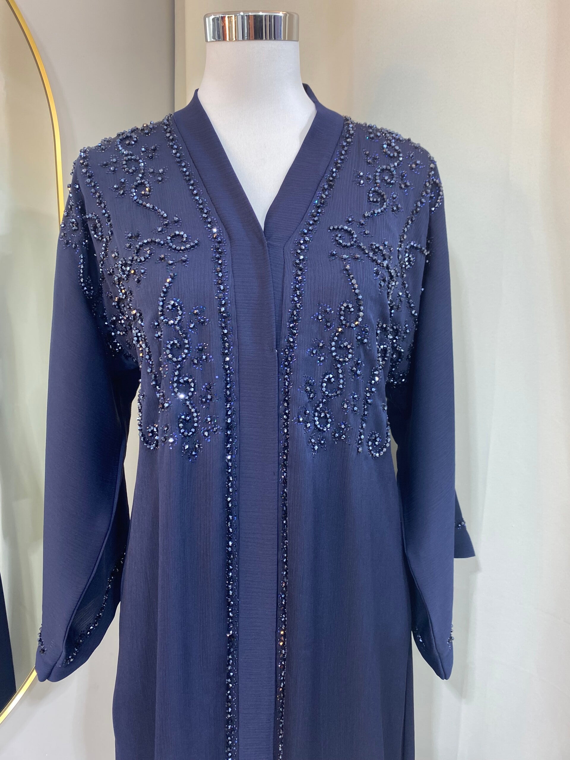 Emirati Abaya - Navy blue Pearl