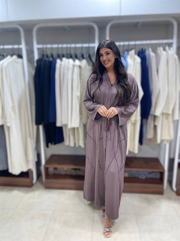 Emirati Abaya - Purple Line
