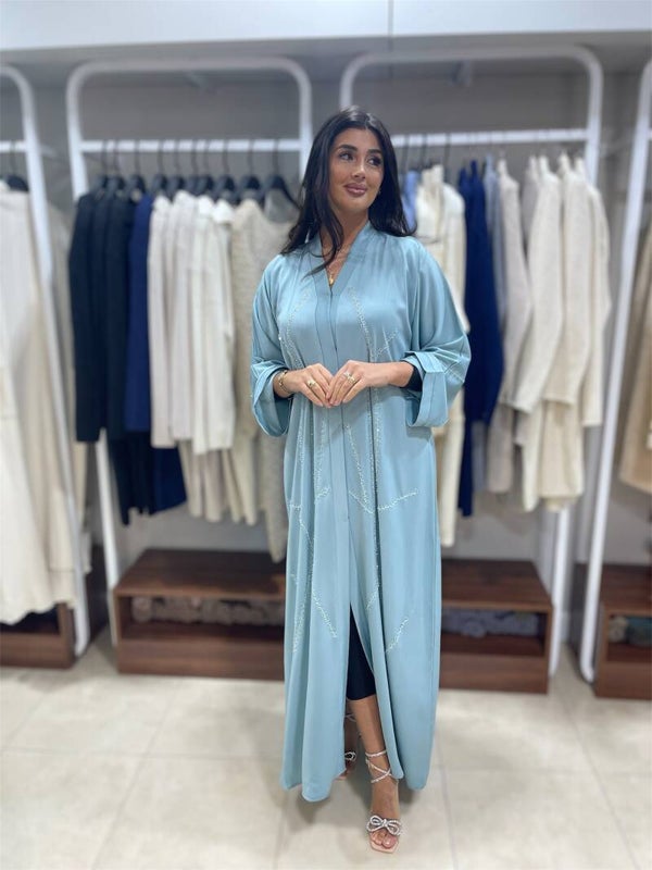 Emirati Abaya - Blue Line