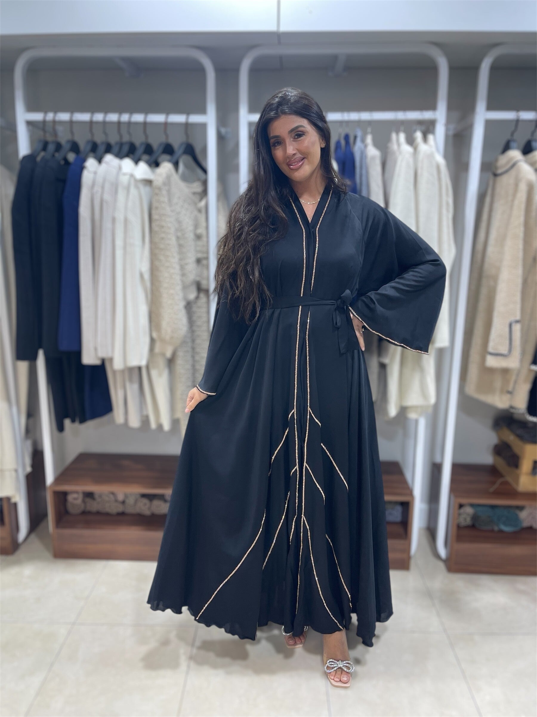 Emirati Abaya - Butterfly Black