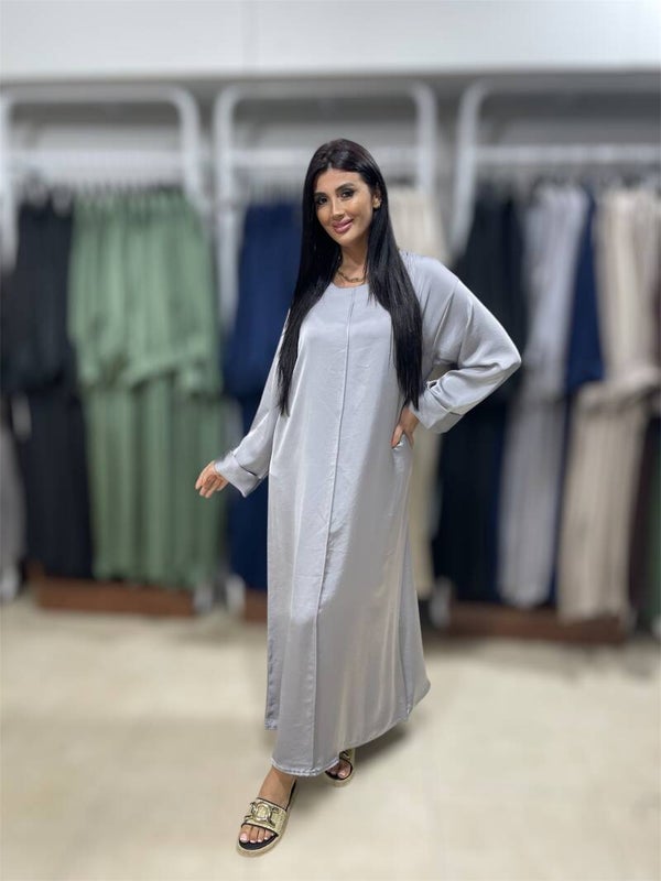 Satijnen Jurk - Grijs