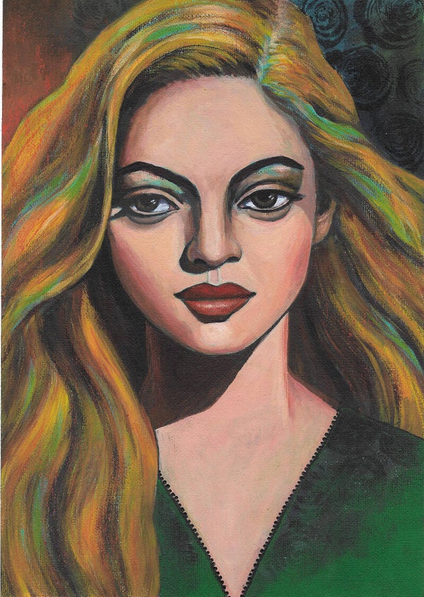 Schilderij acryl op canvas, ingelijst