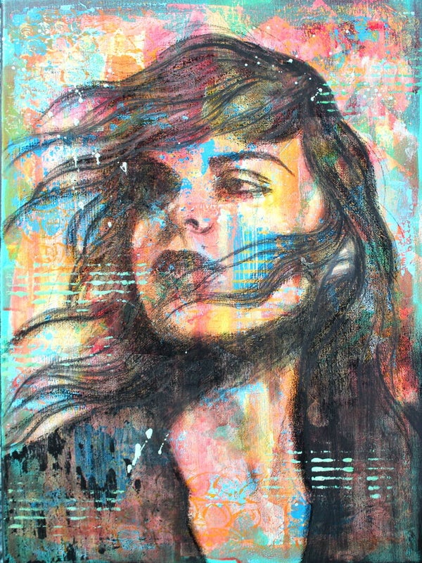 Schilderij mixed media, 40 x 50 cm