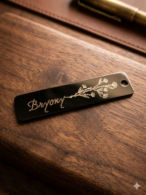 Black Stainless Steel Personalised Keyring