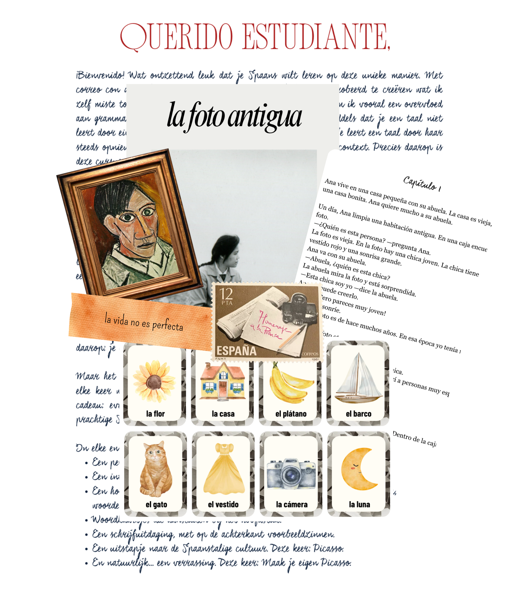 Spaans, Spanje, Spaanse les, taalcursus, boekclub, mailclub, begrijpelijke input, CI (comprehensible input), Spaans luisteren, spreken, schrijven, lezen, woordenschat