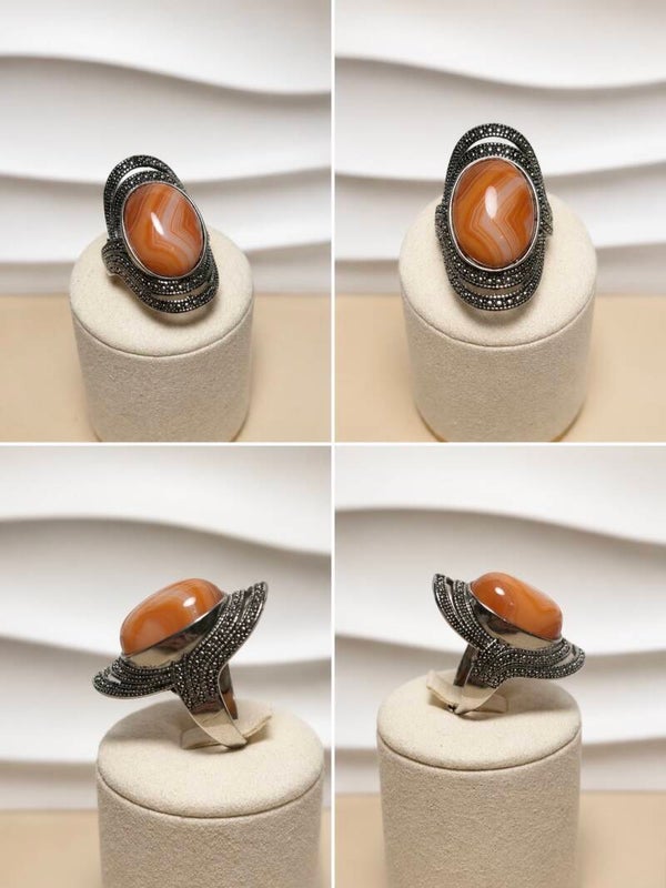 Statement Banded Agate Ring