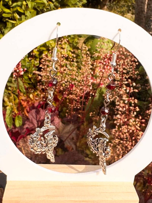 Under the Garnet Moon Earrings