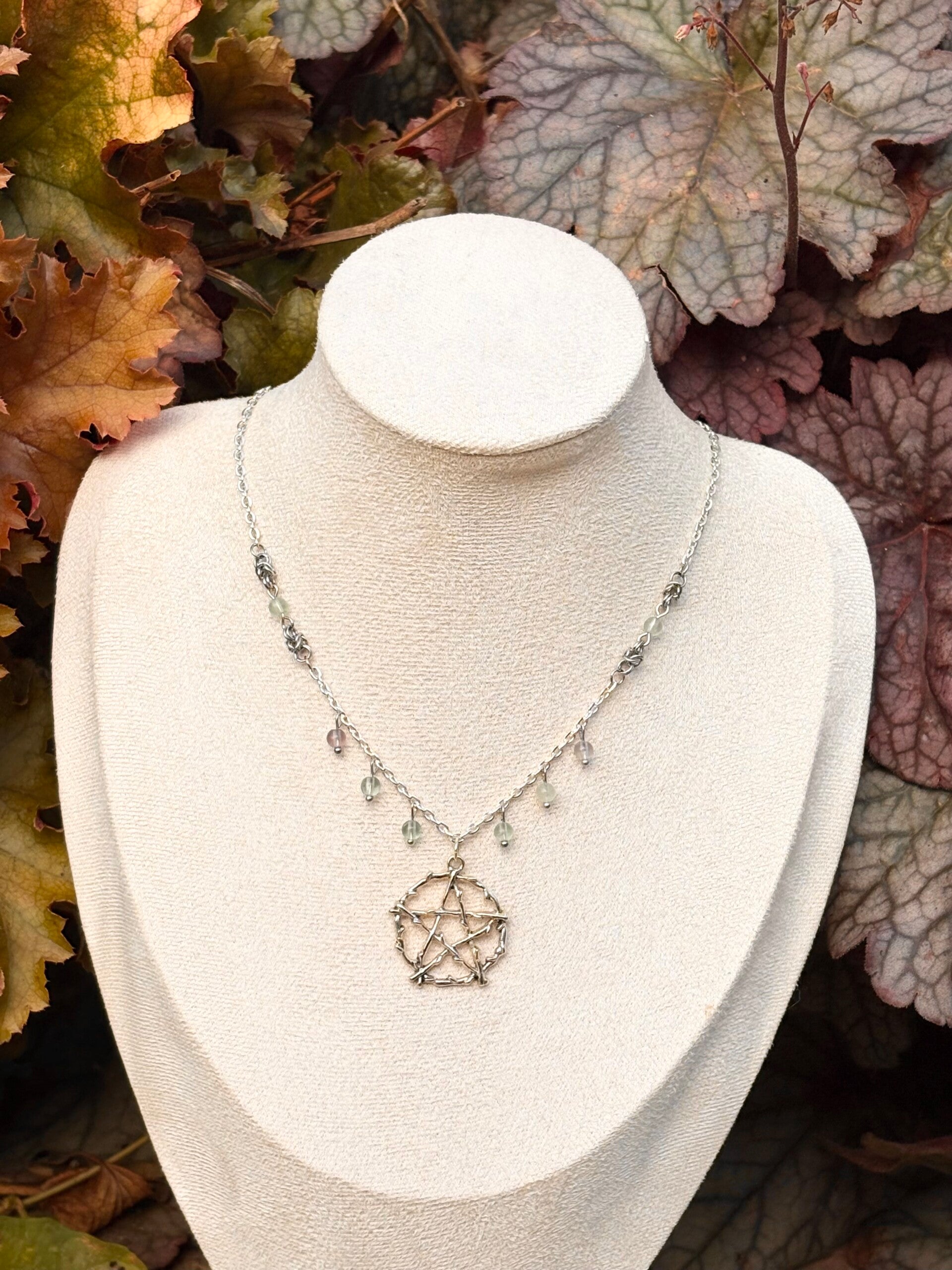 Handmade Fluorite Pentacle Necklace