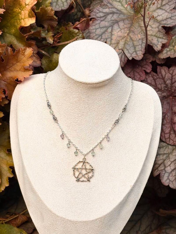 Handmade Fluorite Pentacle Necklace