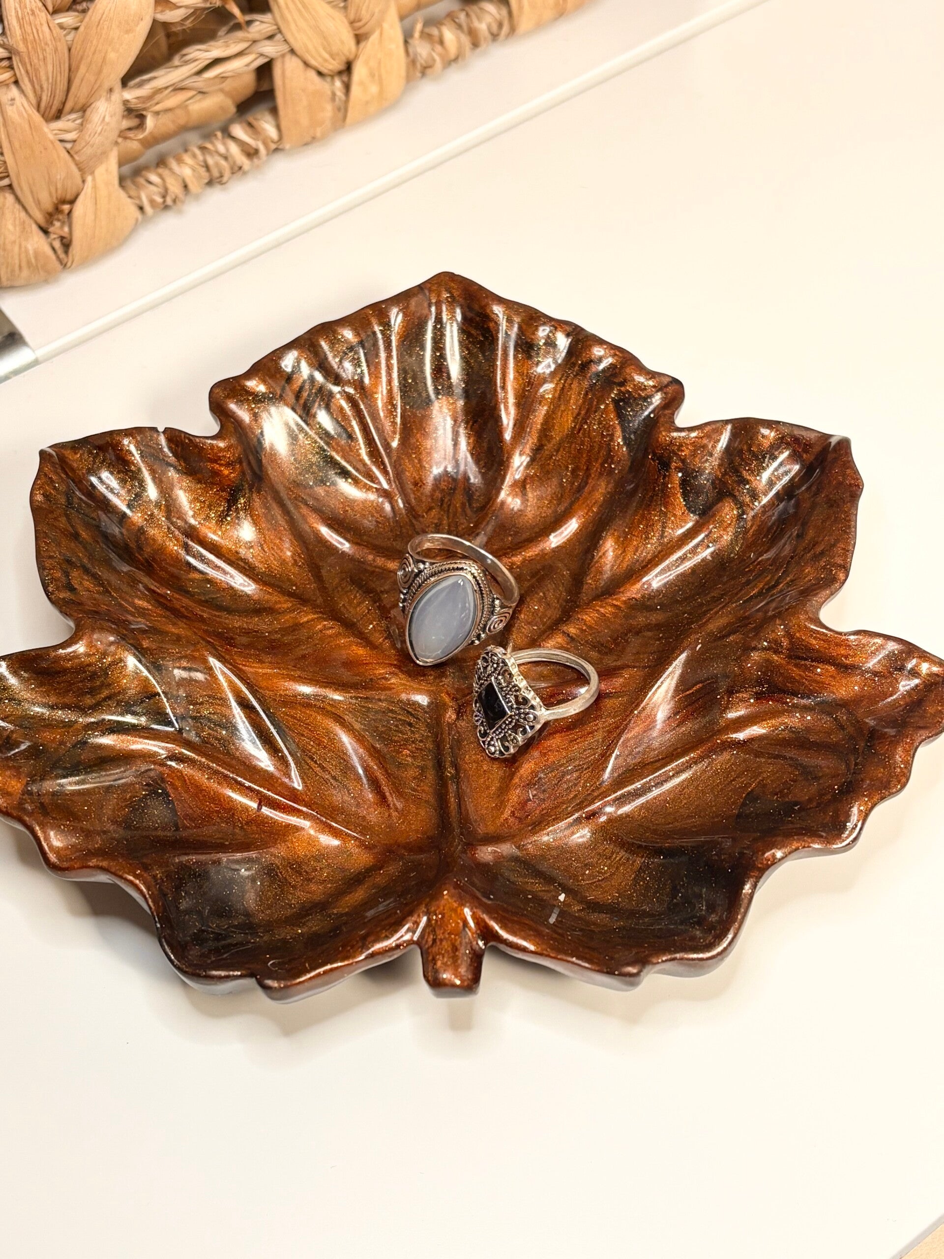 Magical Trinket Dish - Brown Maple Leaf