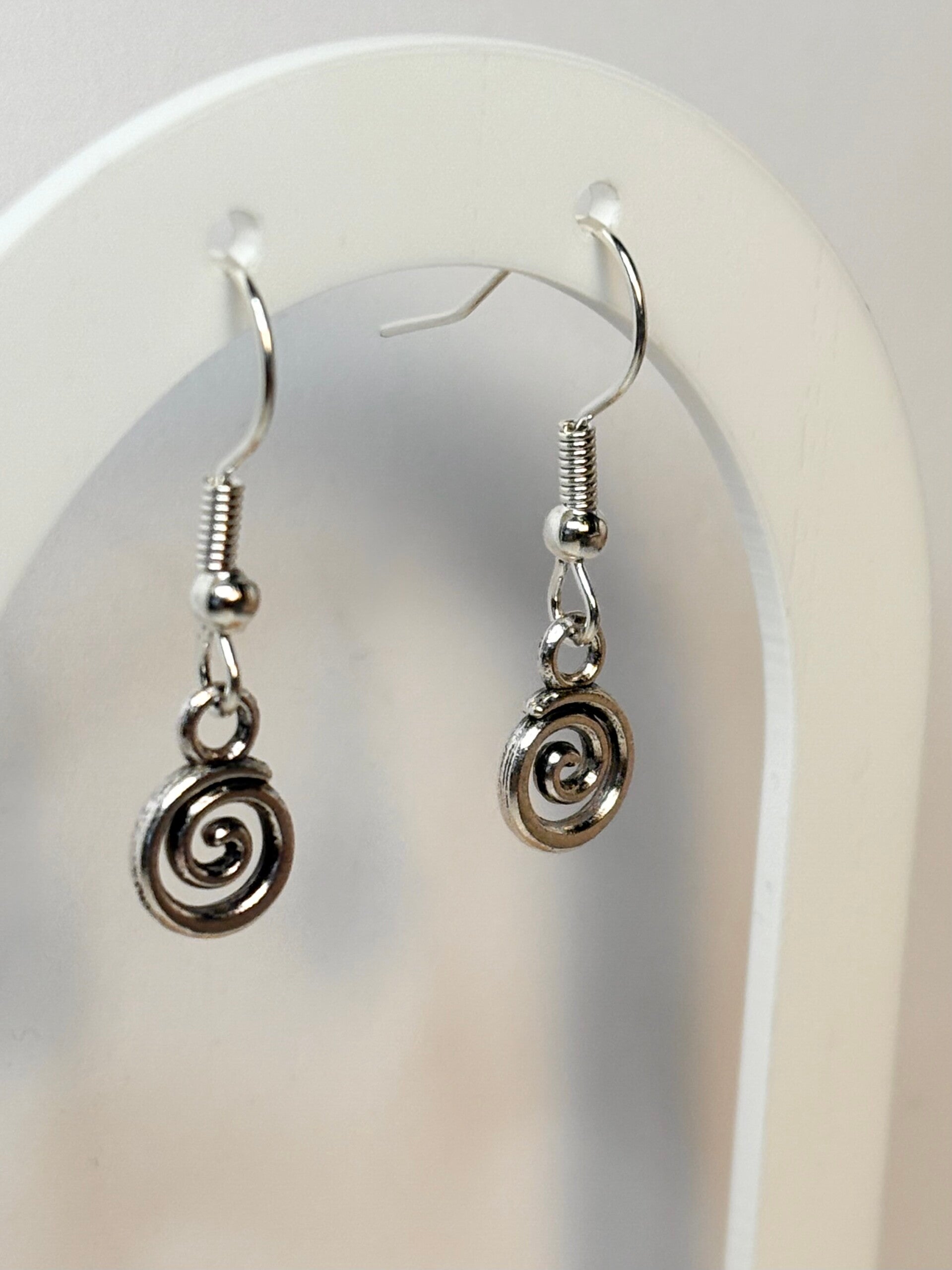 Handmade Silver Spiral Earrings