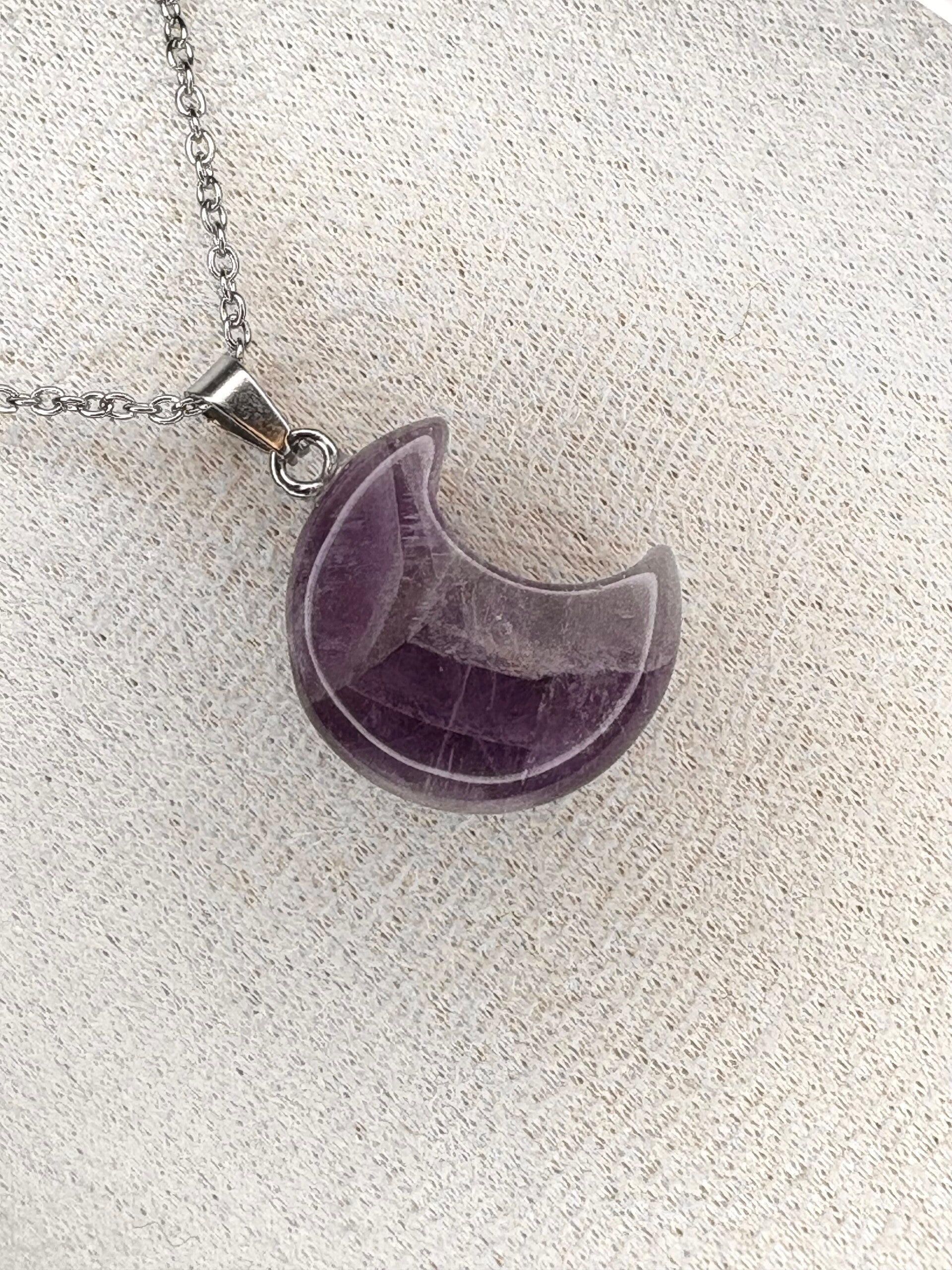 Amethyst Crescent Moon Necklace