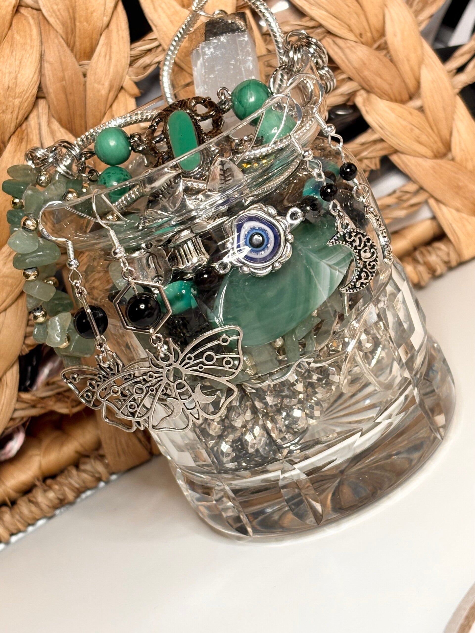 Mystery Jewellery Glass – Green Luxe Edition in Royal Brierley Crystal Glass