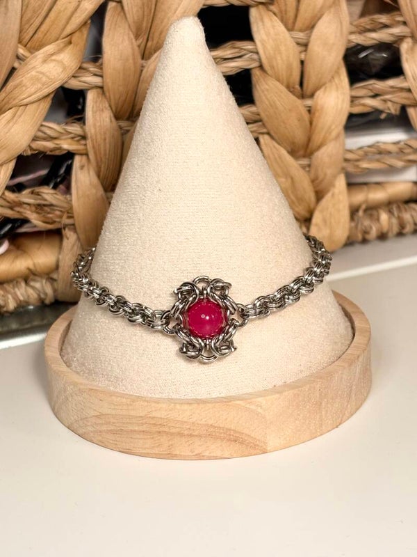 Handmade Chain Maille Flower Bracelet