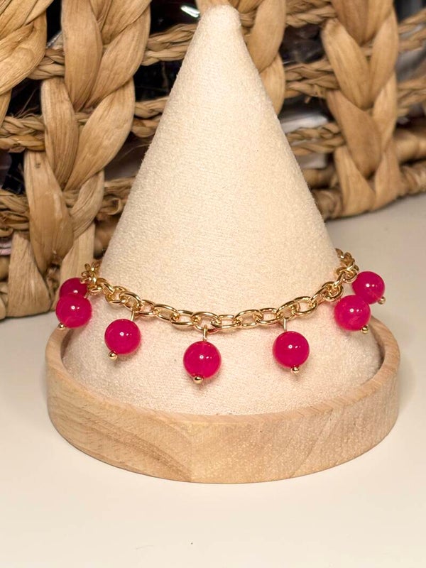 Pink Dyed Agate Bracelet