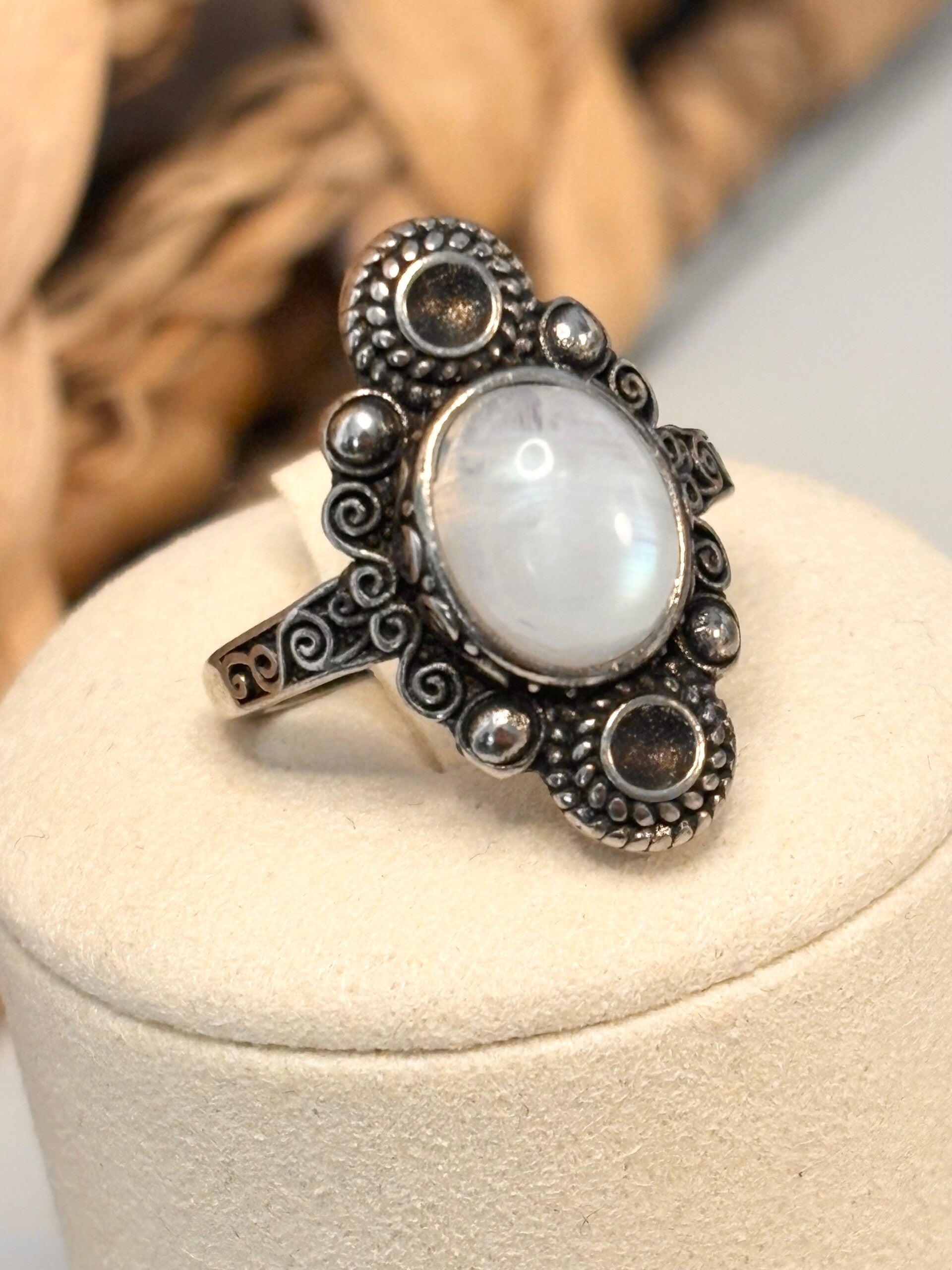Moonstone Vintage-Style Statement Ring