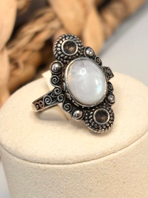 Moonstone Vintage-Style Statement Ring