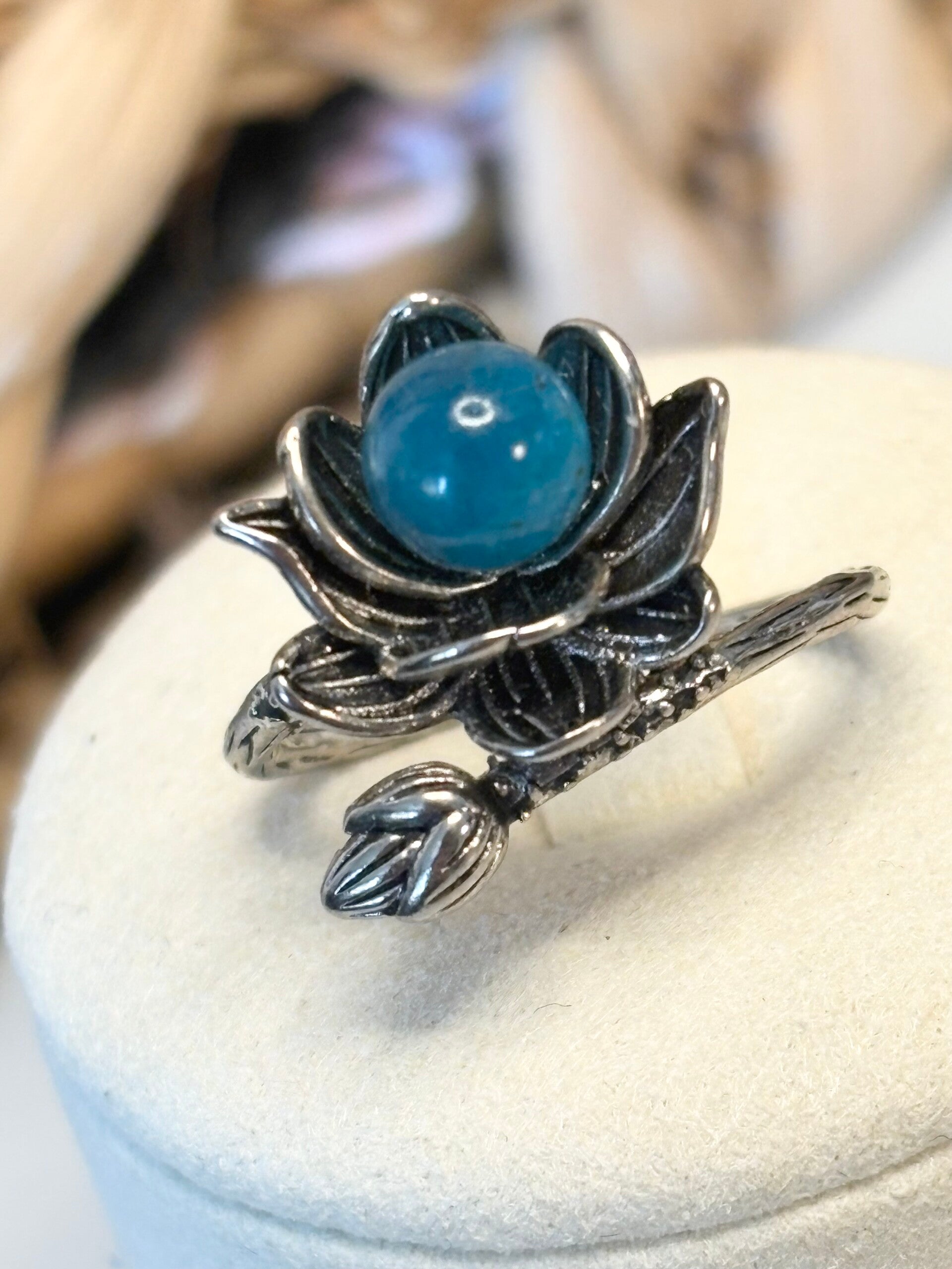 Mystical Lotus Gemstone Ring