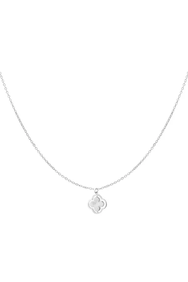 Double clover necklace - silver