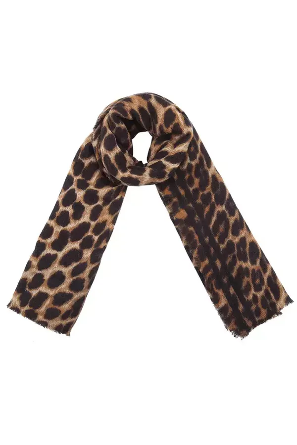 Lange sjaal met panterprint