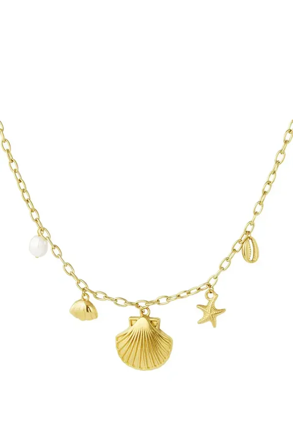 Bedelketting zeeschelpen - Goud kleur