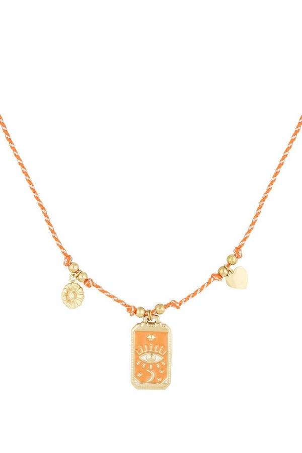 eclipse charm necklace - orange Gold color