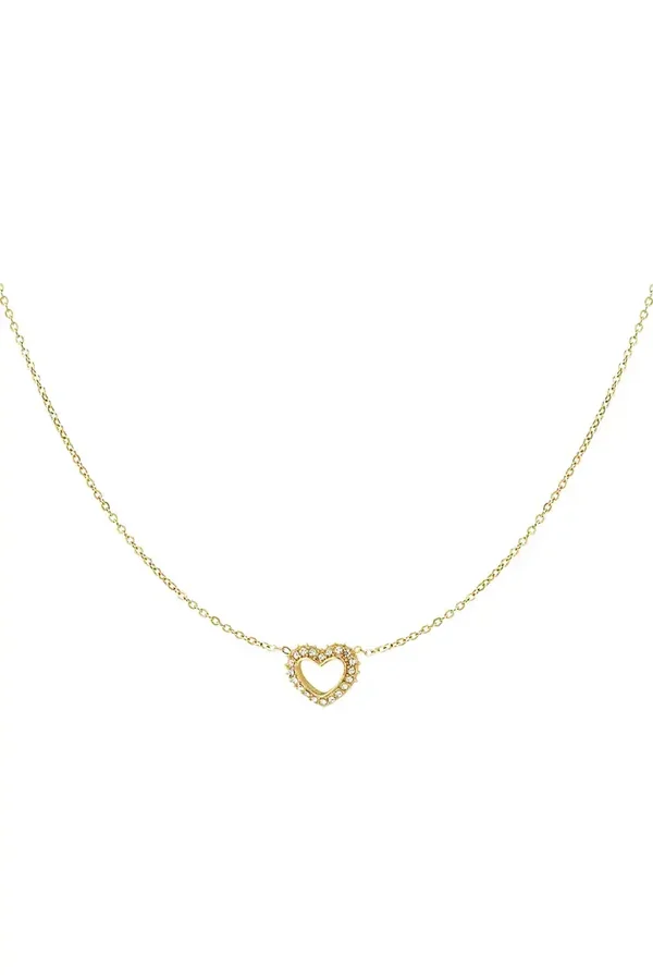 Diamant hart ketting - goud