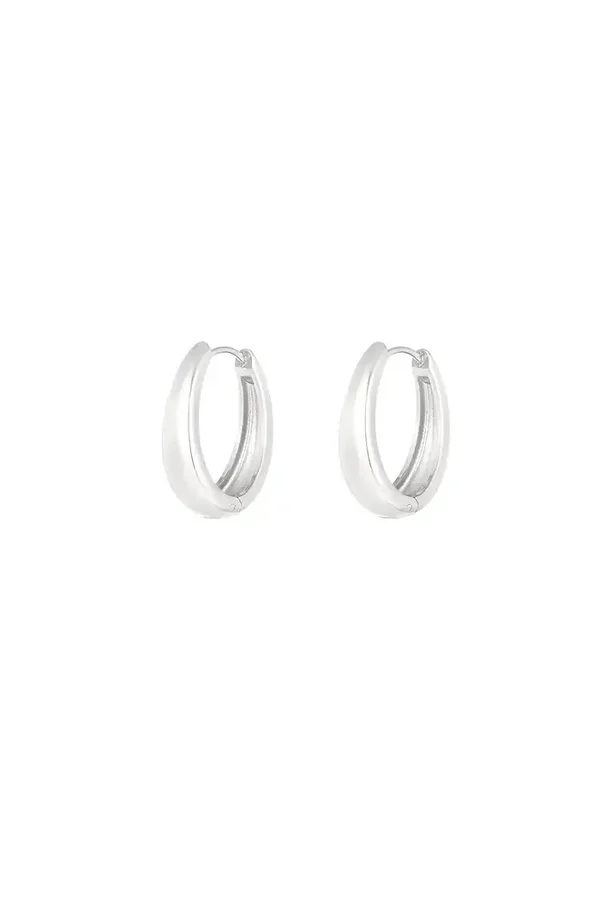 Classy hoop earrings - silver