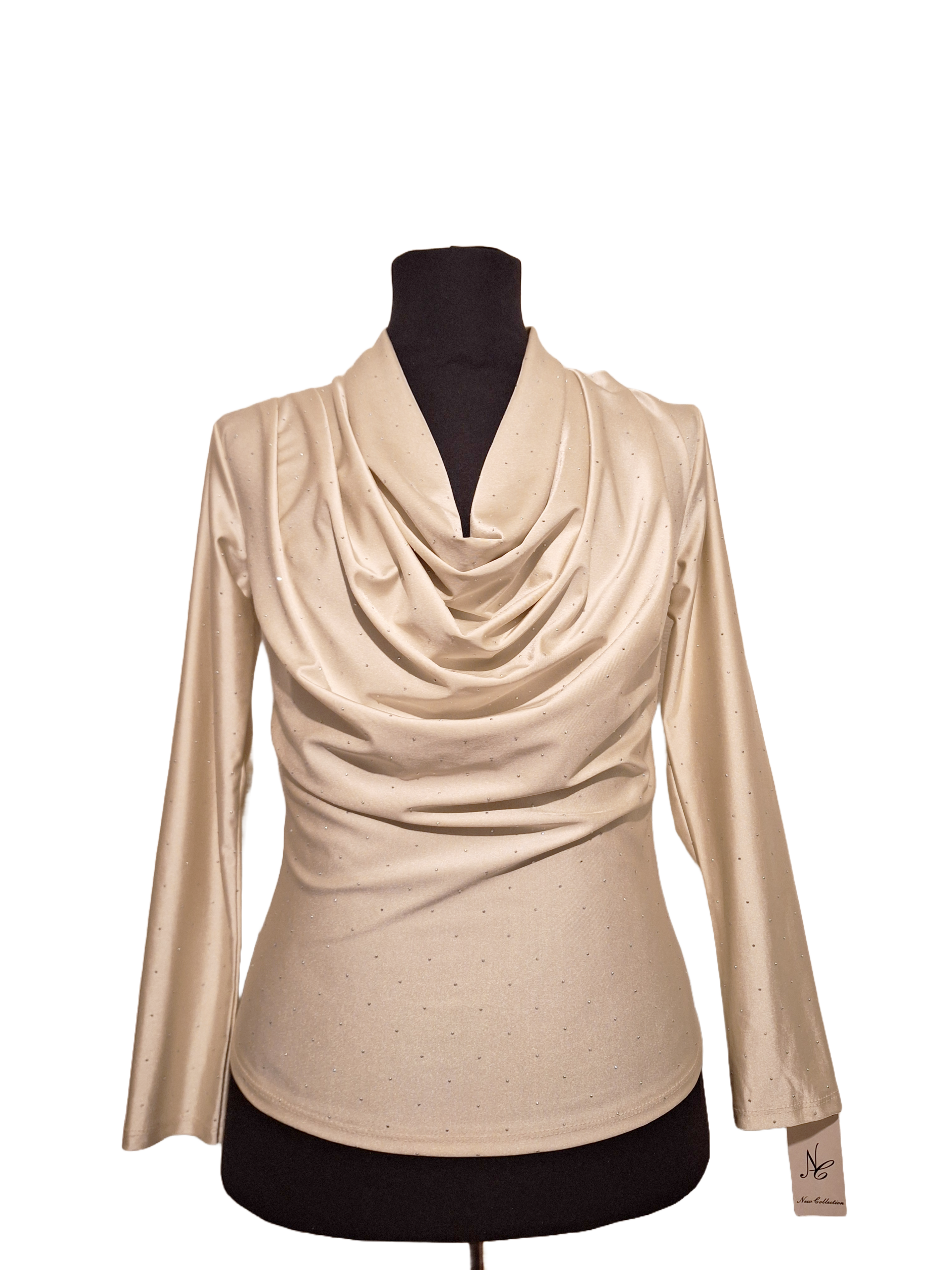 Glittertop met Elegante Watervalhals