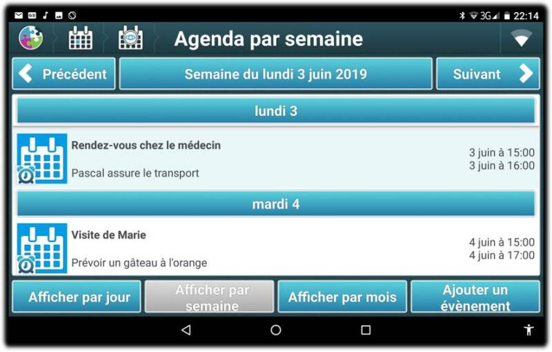L'agenda des ttablettes Seniors Numériques pour ne rien oublier